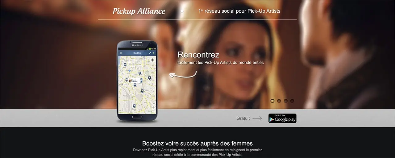 Première application réseau social dédiée à la communauté des Pickup Artist